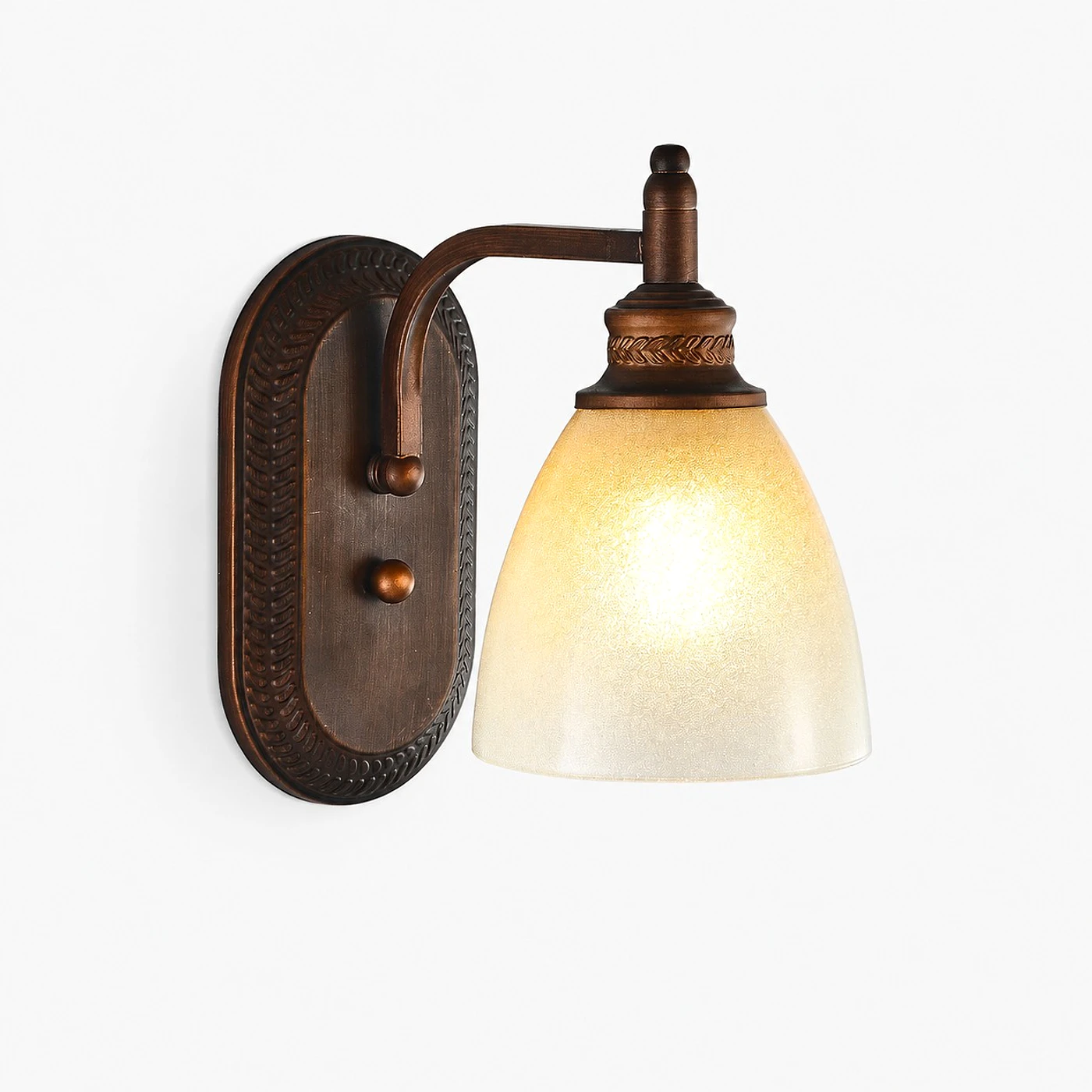 Antique bronze amber glass wall sconce product view