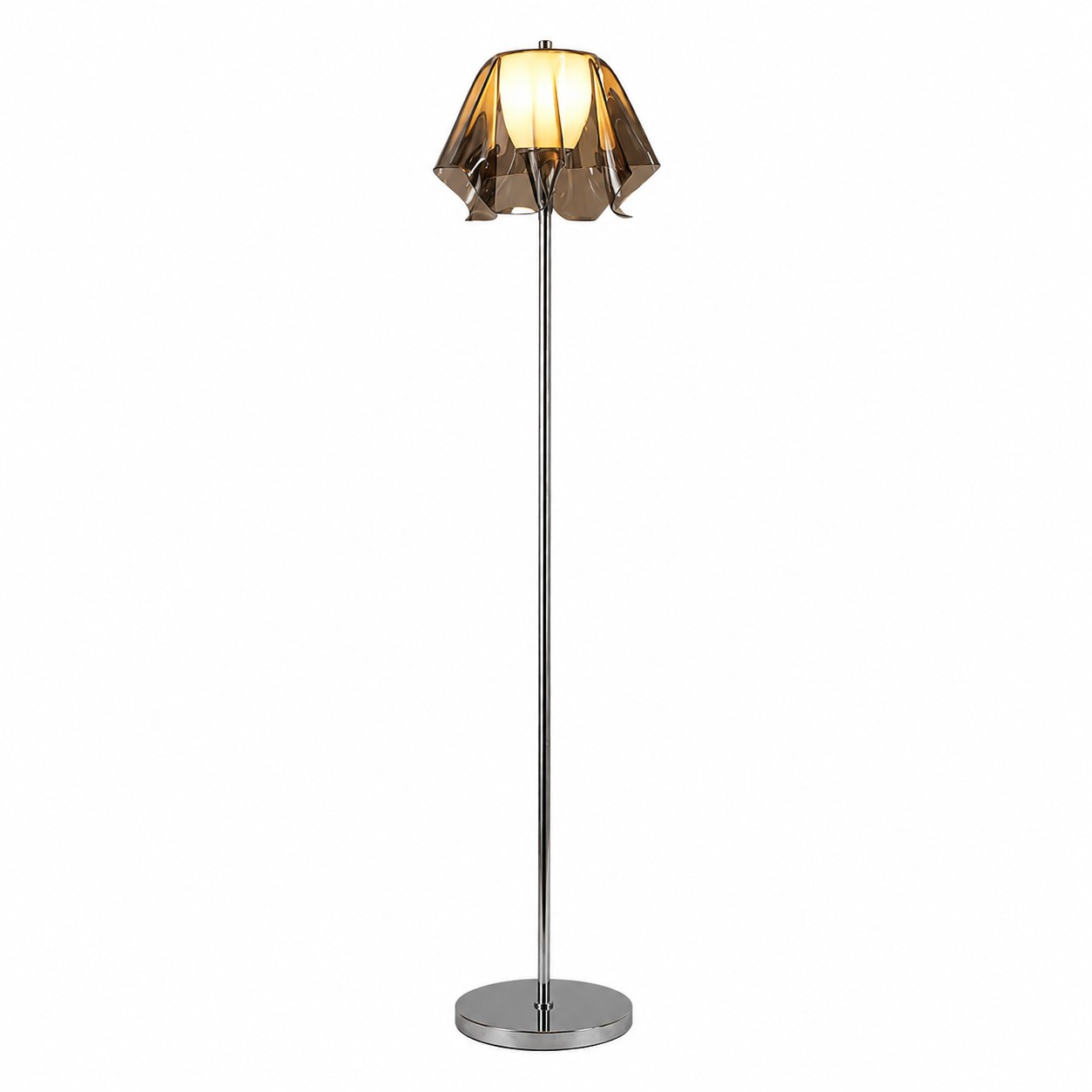 Smoke grey Bauhaus acrylic flower floor lamp product image