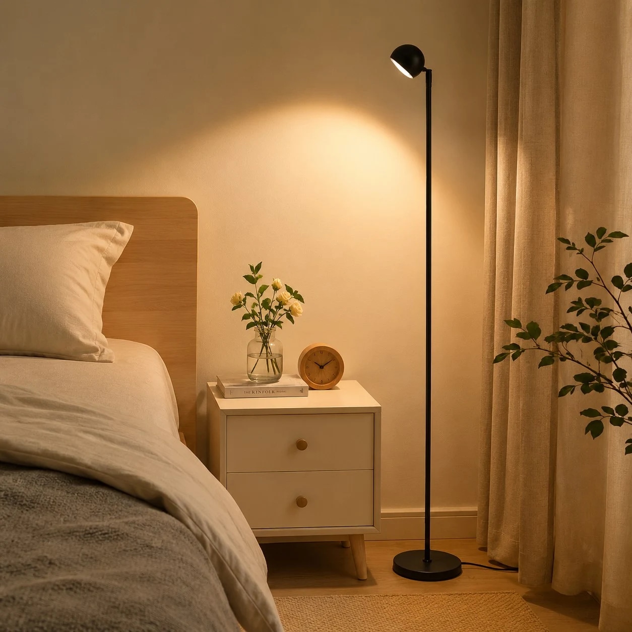 Minimalist Black Smart Remote Floor Lamp